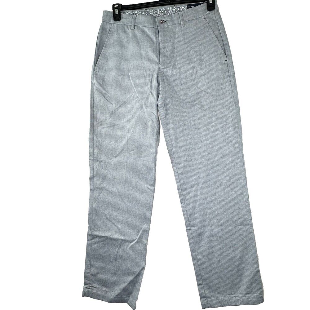 Britches Dress Pants Mens 32x30 Blue Grey Slacks Straight Leg Business Luxury